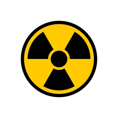 Radyasyon - Nükleer uyarı simgesi vektör tasarım şablonu beyaz arkaplan