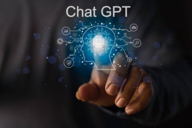ChatGPT, using and chatting artificial intelligence chatbot. Digital chatbot, chatGPT, robot application, conversation assistant concept. Optimizing.language models for dialogue.