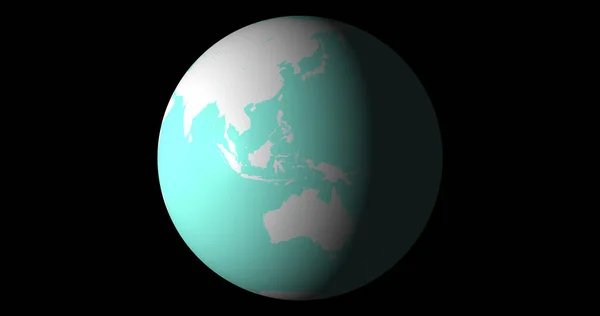 Cartoon earth globe isolate on black. Fake 3D earth globe 4k resolution.