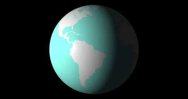 Cartoon earth globe isolate on black. Fake 3D earth globe 4k resolution.
