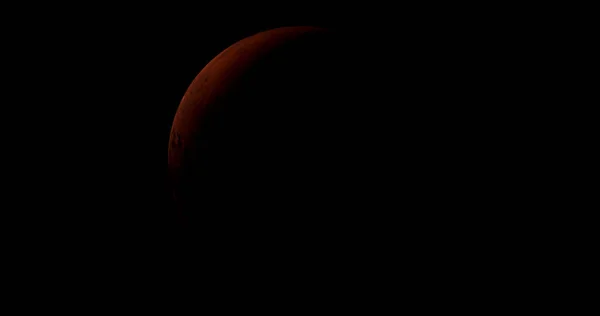 Planet mars sun rise isolate on dark. front view of Mars planet from 3d space. full 3d view of Mars 4k resolution.