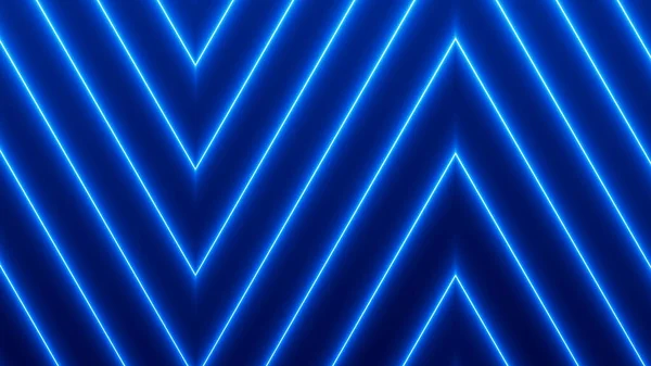 Blue color geometric line with glowing neon light. Blue color abstract neon light background.