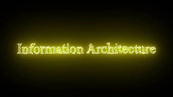 Abstract neon glowing Information Architecture isolated on black background.