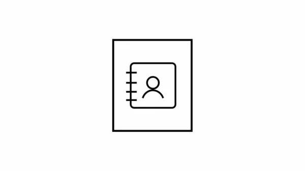 Address book line icon black color on white background.