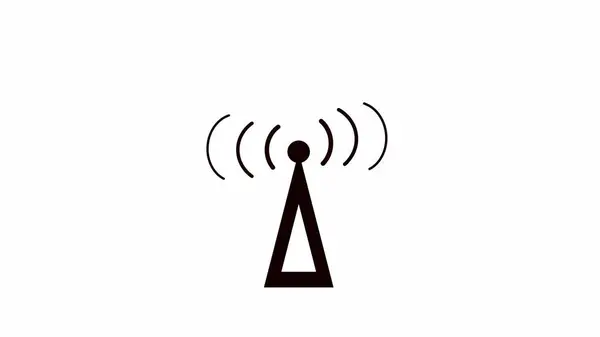 Tower network signal icon on white color background.