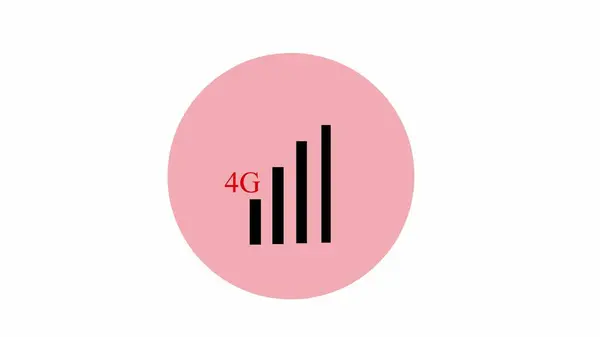 4G network signal icon on white color background.