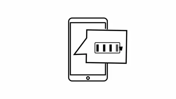 Phone battery icon on white color abstract background.