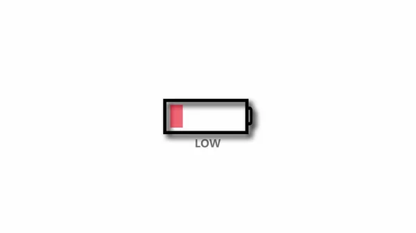 Battery low icon on a white color background.