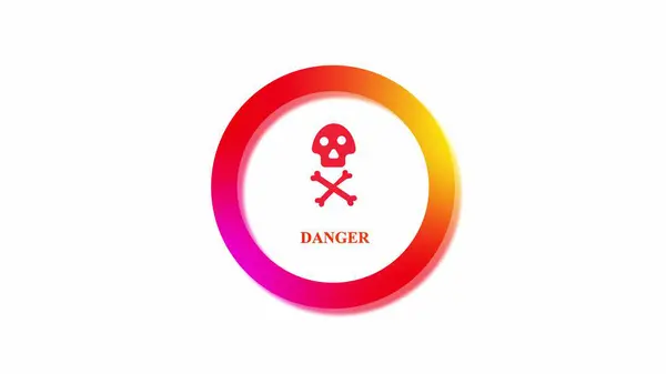 Danger signal icon on a white abstract background.