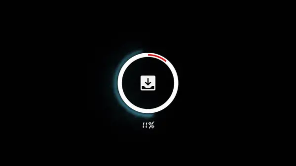 Download mark loading bar icon on a black background.