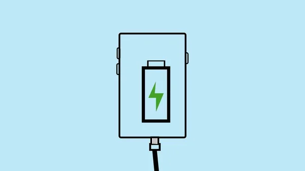 Smart phone charging battery icon on a color abstract background.