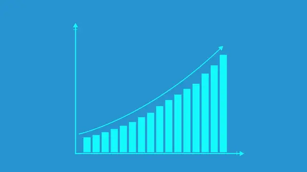 Business graph growing profit with arrow. Success graph illustration.