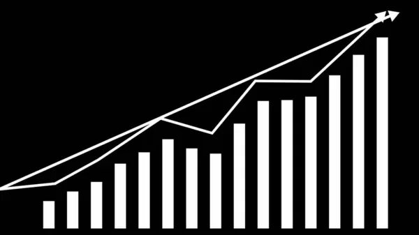Business graph chart and success arrow indicating profit profit and loss business plan illustration background.