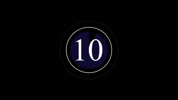 Alphabet number on circle wave and black background . number 10