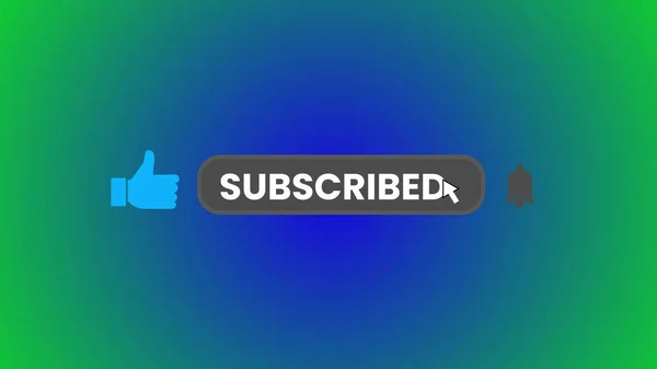 subscribe with bell symbol illustration on green screen background