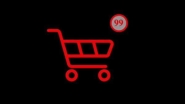 Online shopping cart checkout icon with counting numbers. Shopping cart icon.