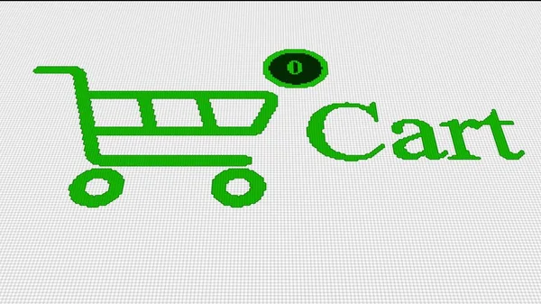 Online shopping cart checkout icon with counting numbers. Shopping cart icon.
