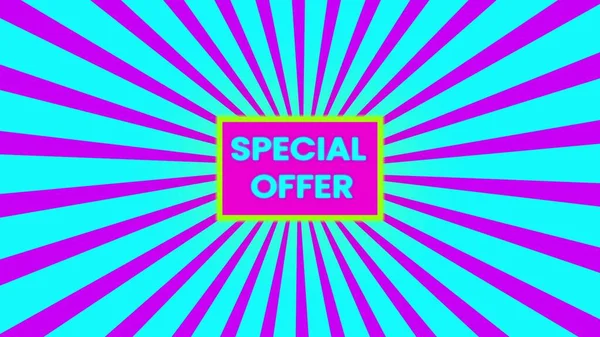 Special offer banner. Purple background with offer message. Discount sticker shape.