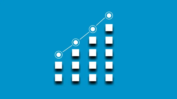 Abstract Business chart with up trend line graph, bar chart and stock numbers in bull market on white color background