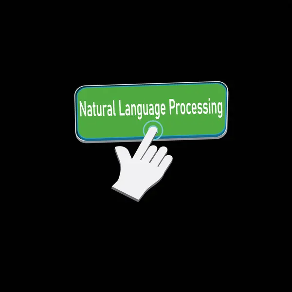 Click Rectangle Natural language processing button design, Finger pressing button symbol illustration background.