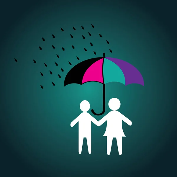 family Protection design Life insurance concept under umbrella illustration background.