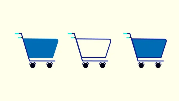Supermarket trolley icon. Shop cart icons on white color illustration background.