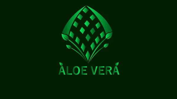 Beautiful natural product logo design botanical aloe vera symbol illustration background.