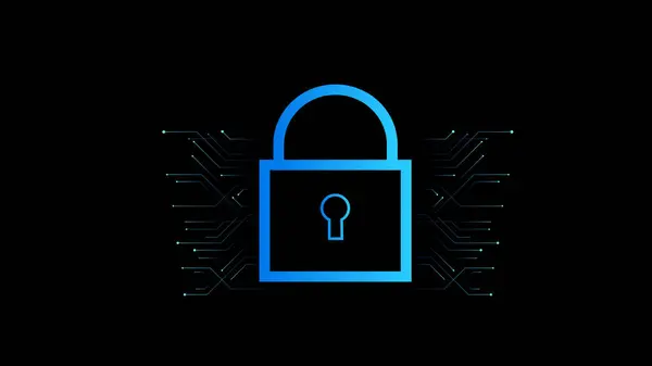 Security system cyber padlock icon. Digital data protection cyber security padlock icon illustration background.