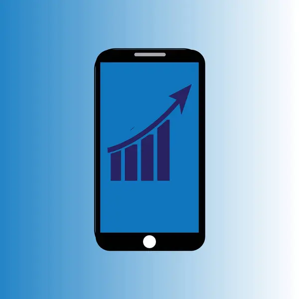 Business graph on mobile display. business profit and loss graph. illustration background.