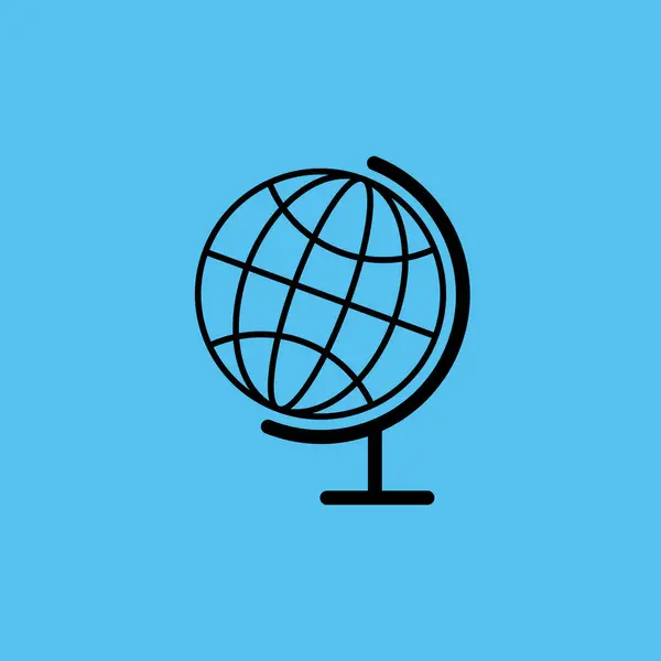 Globe icon. Black icon isolated on white background. Globe silhouette. Simple icon.