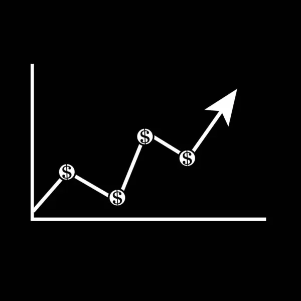 Line Graph Chart icon with background illustration.