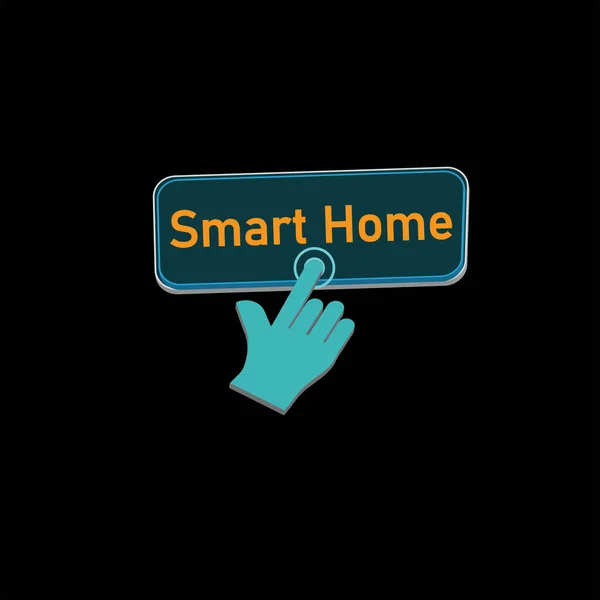 Click Rectangle Smart home button design, Finger pressing button symbol illustration background.