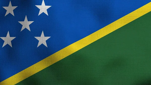 Realistic national flag. The flag of Solomon Islands.