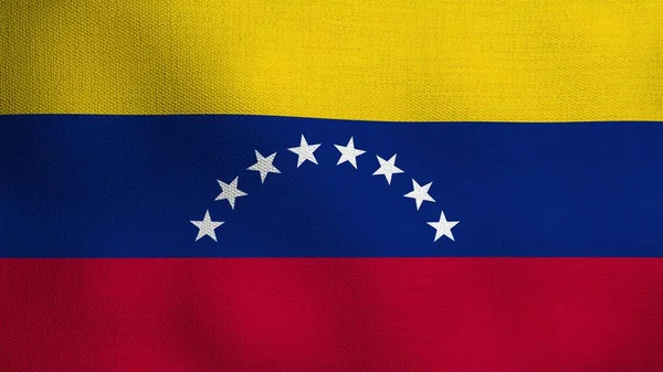 Realistic national flag. The flag of Venezuela.