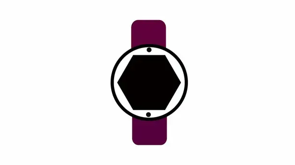 Smartwatch with music note icon on display on a white background.