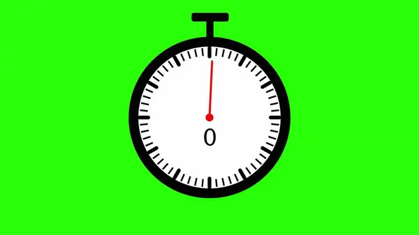 Countdown from 60 to 0 with stopwatch icon on a green color background.