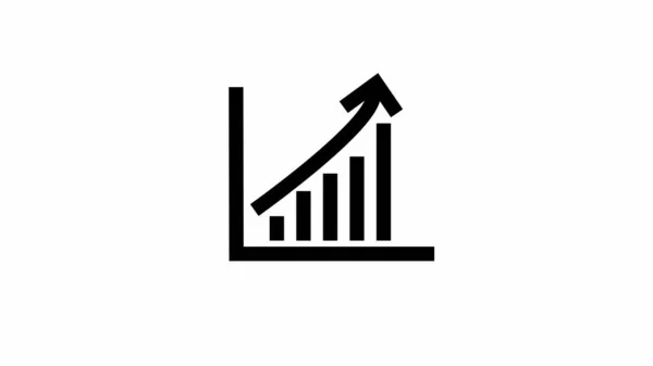Black ascending bar graph icon with arrow indicating growth on white background.