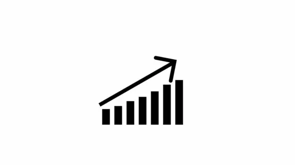 Black ascending bar graph with arrow indicating growth on white background.