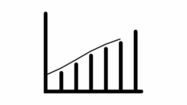 Simple black line graph icon on white background.
