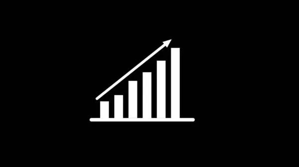 Black background with white descending bar graph, minimalist financial concept.