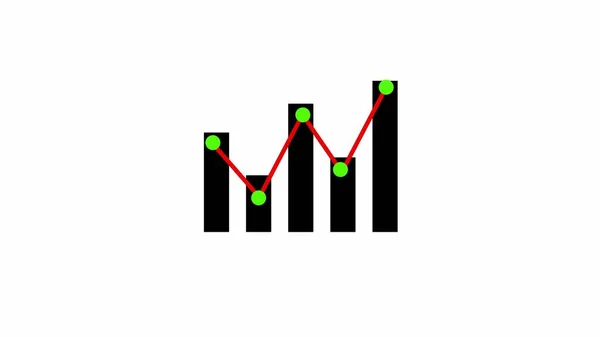 Abstract financial chart with bars line on white background.