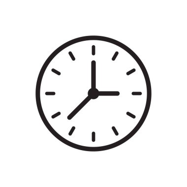 Zaman tutmak için duvar saati yüz vektör illüstrasyon simgesi