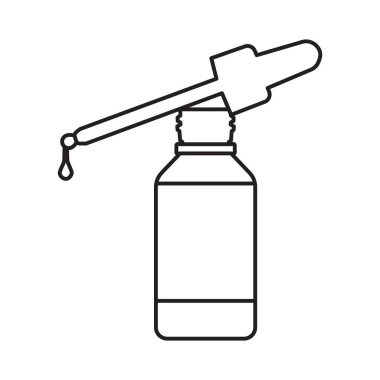 CBD Bırakıcı Şişe, Kozmetik Şişe, Cbd yağ damlası vektörü beyaz arka planda