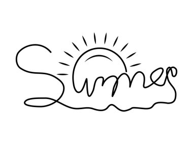 Summer hand drawn lettering design, stylish brush calligraphy design for tshirt design, website cover, poster, and banner design