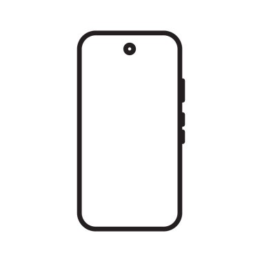 smartphone line icon black, mobile phone icon outline vector, touch screen phone line, Trendy Smartphone Icon vector eps 10