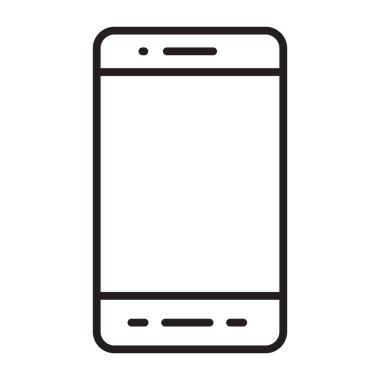 smartphone line icon black, mobile phone icon outline vector, touch screen phone line, Trendy Smartphone Icon vector eps 10