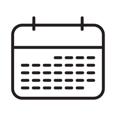 Calendar Outline Icon, Linear Calendar, Black and White Transparent