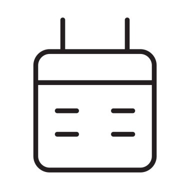Calendar Outline Icon, Linear Calendar, Black and White Transparent
