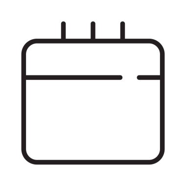 Calendar Outline Icon, Linear Calendar, Black and White Transparent