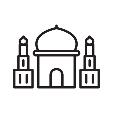 Islamic Icons Line Art Vector, Ramadan Kareem Elements, Eid Mubarak Design Elements, Muslim Prayer, Mosque